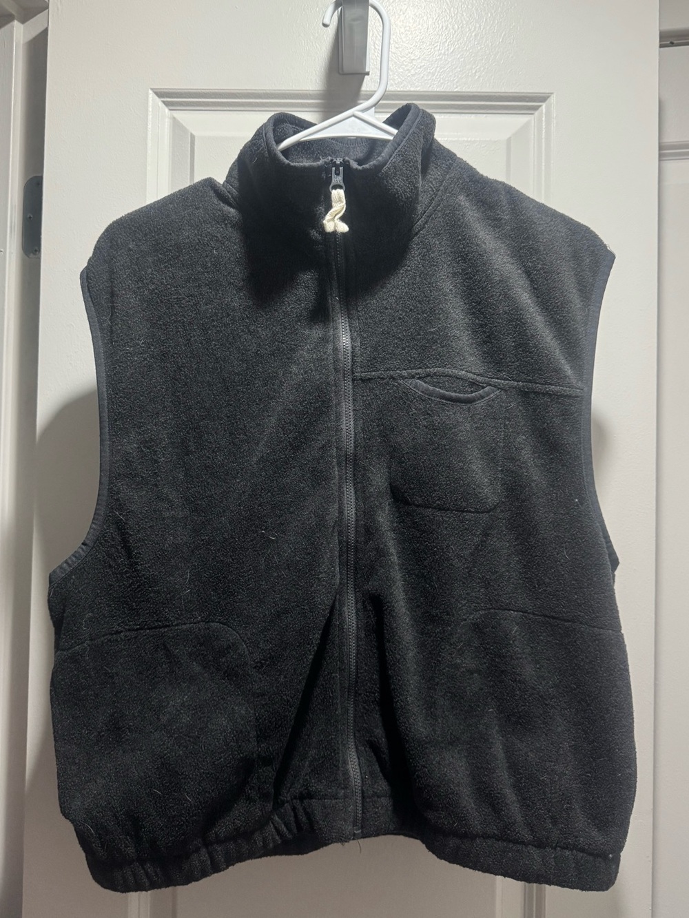 Old Navy Black Fleece Zip-Up Vest